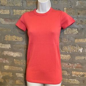 100% CASHMERE CORAL KNIT SWEATER T SHIRT
